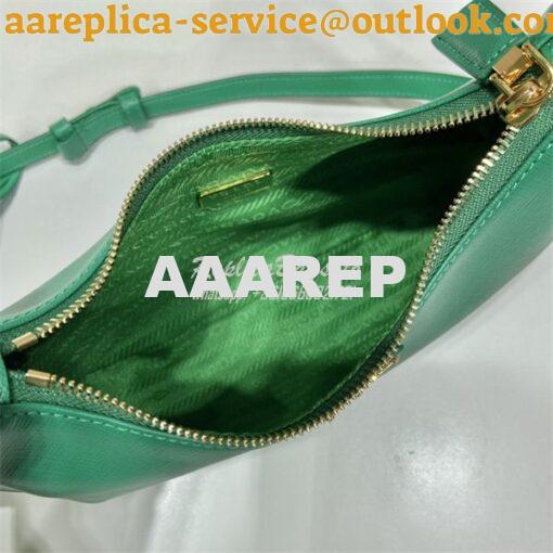 Replica Prada Re-Edition Green Saffiano leather mini-bag with adjustab 7