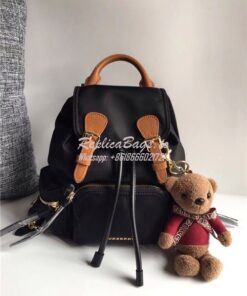 Replica Burberry The Rucksack backpack in black Technical Nylon and br