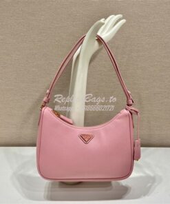 Replica Prada Re-Edition Pink Saffiano leather mini-bag with adjustabl