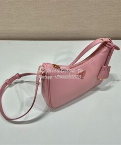 Replica Prada Re-Edition Pink Saffiano leather mini-bag with adjustabl 2