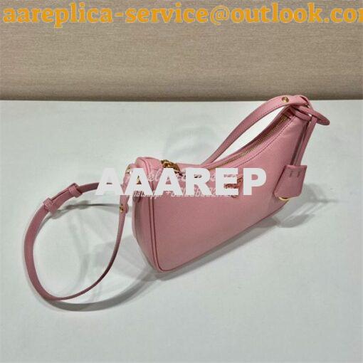 Replica Prada Re-Edition Pink Saffiano leather mini-bag with adjustabl 2