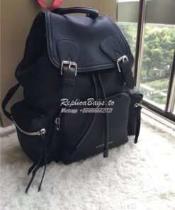 Replica Burberry The Medium Rucksack in black Deerskin with Resin Chai