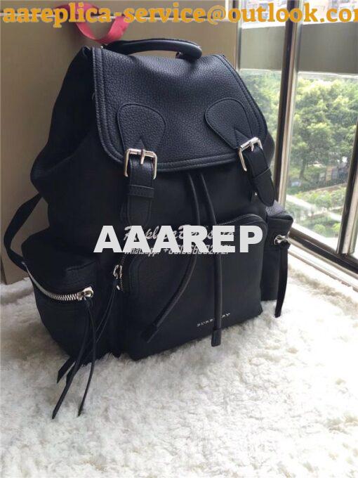 Replica Burberry The Medium Rucksack in black Deerskin with Resin Chai