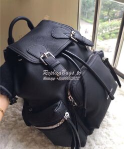 Replica Burberry The Medium Rucksack in black Deerskin with Resin Chai 2