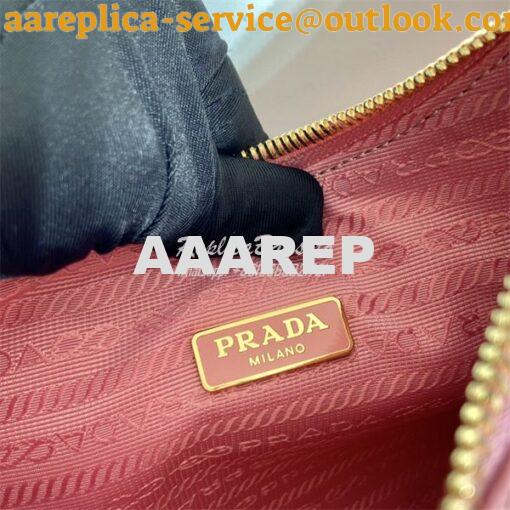 Replica Prada Re-Edition Pink Saffiano leather mini-bag with adjustabl 8