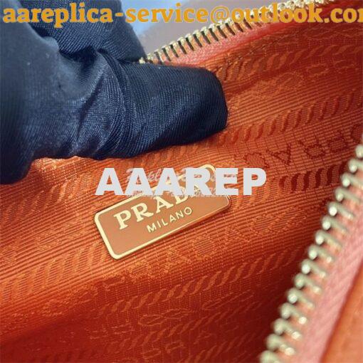 Replica Prada Re-Edition Orange Saffiano leather mini-bag with adjusta 8