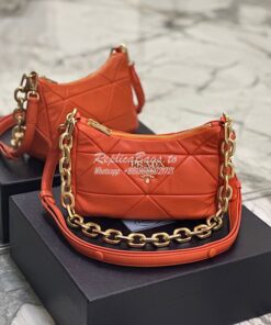 Replica Prada System nappa leather patchwork bag 1BC157 Orange