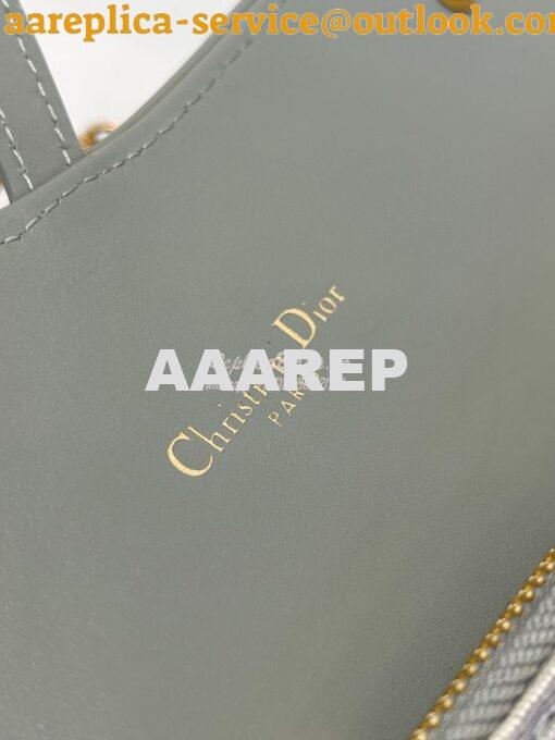 Replica Dior Saddle Wallet Gray Oblique Jacquard S5614 7