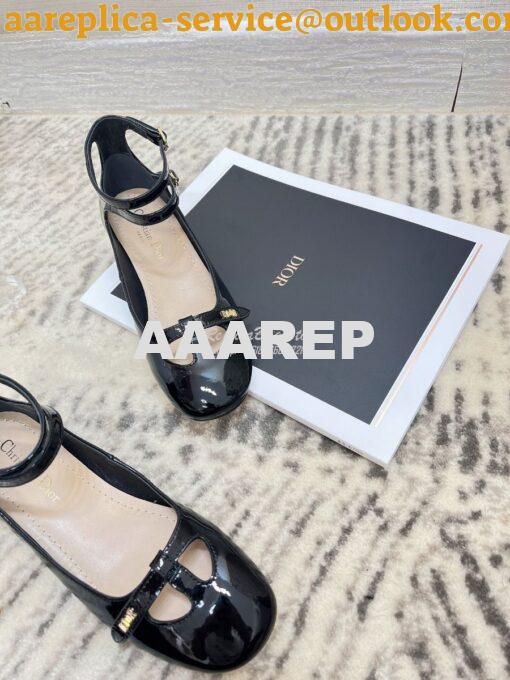 Replica Dior Aime Ballet Pump Black Patent Calfskin KCB805 4