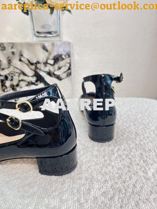 Replica Dior Aime Ballet Pump Black Patent Calfskin KCB805 6