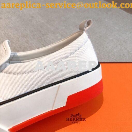 Replica Hermes Men Gliss Sneaker Cotton Twill And Calfskin H231708Z 13