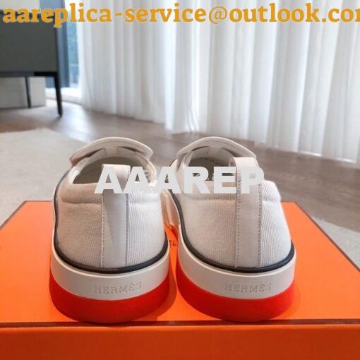 Replica Hermes Men Gliss Sneaker Cotton Twill And Calfskin H231708Z 16