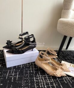 Replica Dior Adiorable Pump Fringed Grosgrain KDV199G Beige