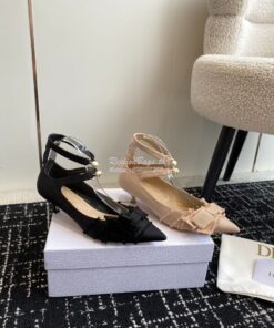 Replica Dior Adiorable Pump Fringed Grosgrain KDV199G Beige 2