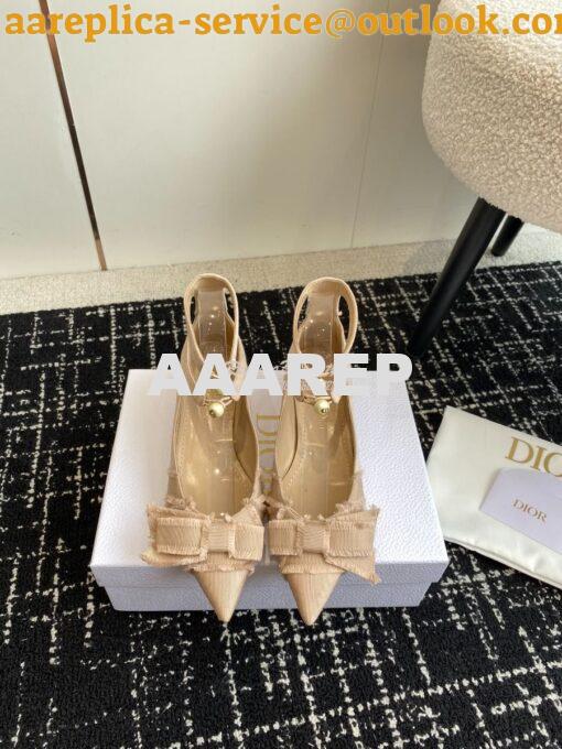 Replica Dior Adiorable Pump Fringed Grosgrain KDV199G Beige 3