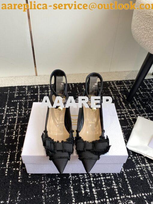 Replica Dior Adiorable Pump Fringed Grosgrain KDV199G Black 2