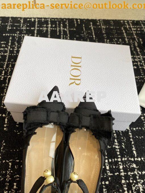 Replica Dior Adiorable Pump Fringed Grosgrain KDV199G Black 4