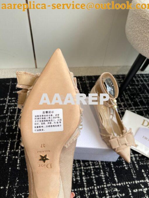 Replica Dior Adiorable Pump Fringed Grosgrain KDV199G Beige 11