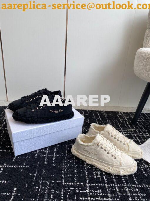 Replica Dior D-Blaze Sneaker Fringed Cotton Canvas KCK405