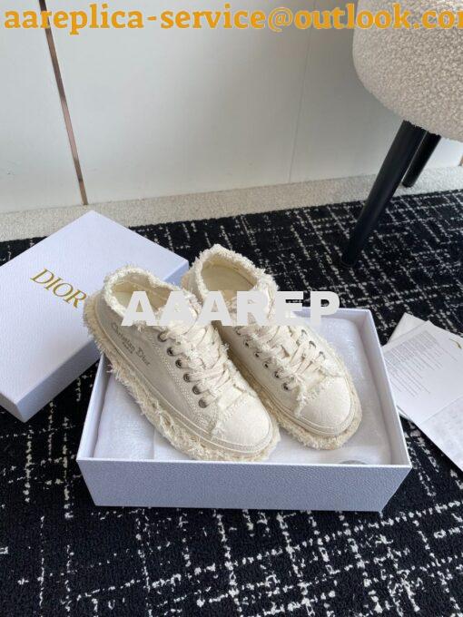 Replica Dior D-Blaze Sneaker Fringed Cotton Canvas KCK405 4