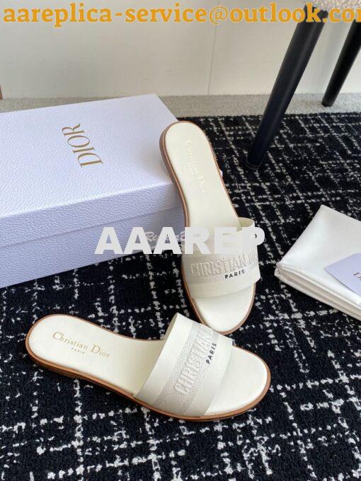 Replica Dior Dway Slide Calfskin and Embroidered Cotton KCQ986 4