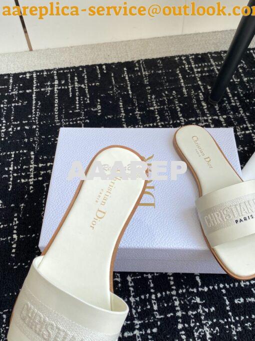 Replica Dior Dway Slide Calfskin and Embroidered Cotton KCQ986 5