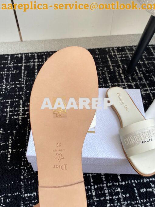 Replica Dior Dway Slide Calfskin and Embroidered Cotton KCQ986 9