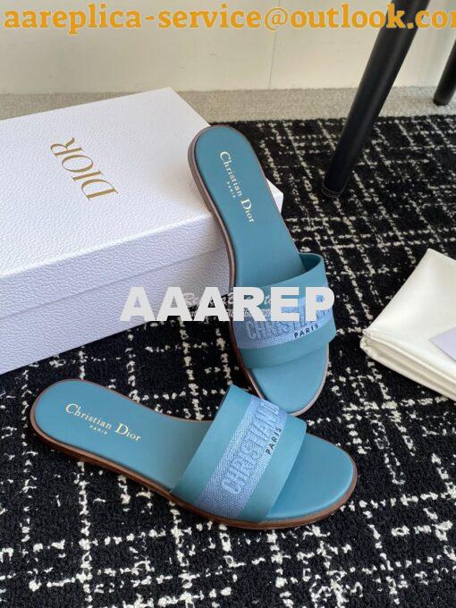 Replica Dior Dway Slide Calfskin and Embroidered Cotton KCQ986 23