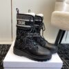 Replica Dior D-Major Ankle Boot Black Calfskin with Khaki Cannage Twee 10