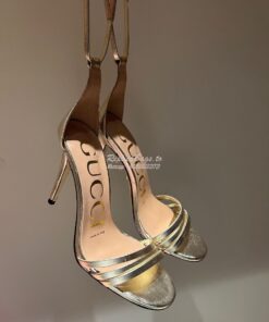 Replica Gucci Heeled Metallic Sandal 551213