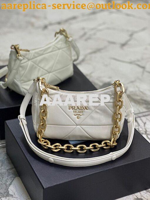 Replica Prada System nappa leather patchwork bag 1BC157 White