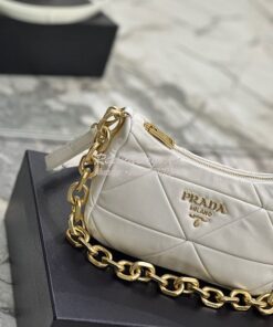 Replica Prada System nappa leather patchwork bag 1BC157 White 2