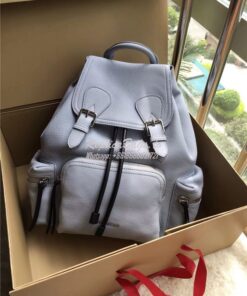 Replica Burberry The Medium Rucksack in slate blue Deerskin with Resin 2