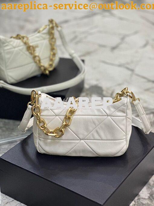 Replica Prada System nappa leather patchwork bag 1BC157 White 8