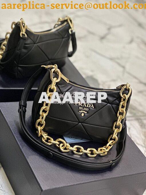 Replica Prada System nappa leather patchwork bag 1BC157 Black