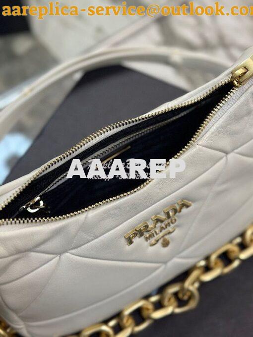 Replica Prada System nappa leather patchwork bag 1BC157 White 9