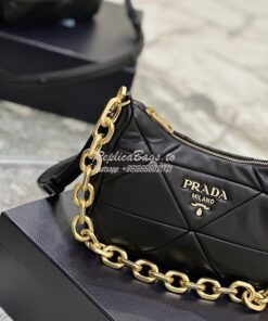 Replica Prada System nappa leather patchwork bag 1BC157 Black 2