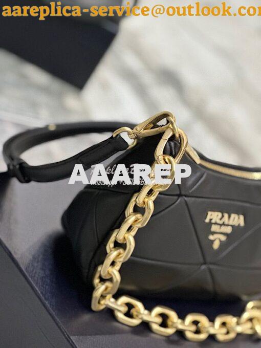 Replica Prada System nappa leather patchwork bag 1BC157 Black 4