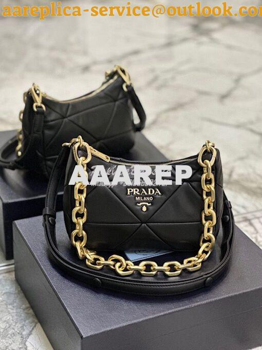 Replica Prada System nappa leather patchwork bag 1BC157 Black 8