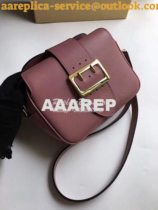 Replica Burberry The Small Buckle Crossbody Bag in Leather Dusty Pink