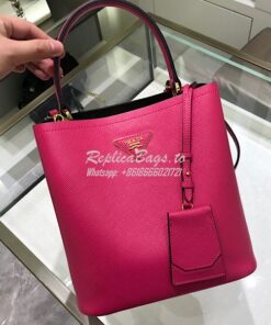 Replica Prada Double Medium Saffiano Leather Bag 1ba212 Rosy