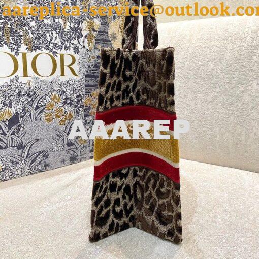 Replica Dior Book Tote bag in Beige Multicolor Mizza Embroidered Velve 13