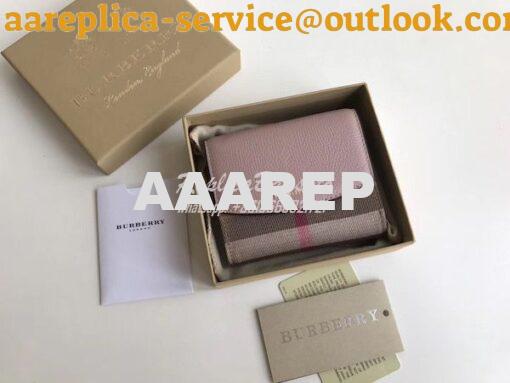 Replica Burberry Luna House Check Canvas and Leather Flap Compact Wall 2