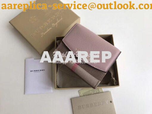 Replica Burberry Luna House Check Canvas and Leather Flap Compact Wall 3