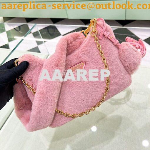 Replica Prada Shearling mini-bag 1BC204 Orchid Pink 3