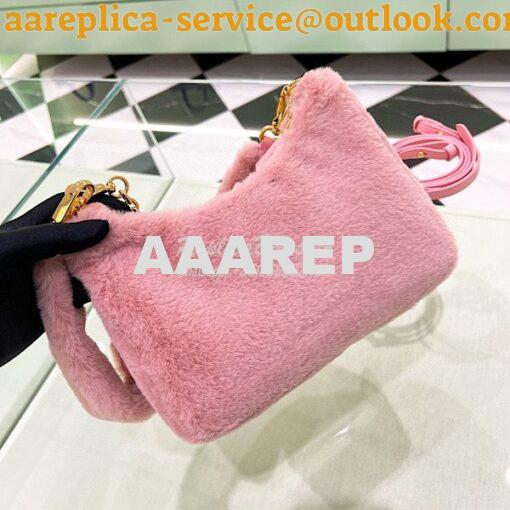 Replica Prada Shearling mini-bag 1BC204 Orchid Pink 4