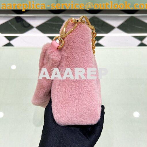 Replica Prada Shearling mini-bag 1BC204 Orchid Pink 5