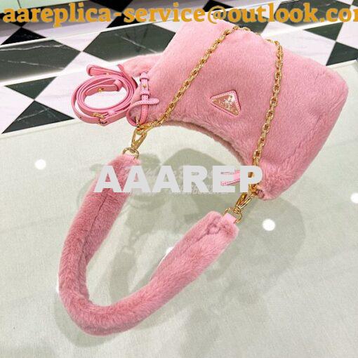 Replica Prada Shearling mini-bag 1BC204 Orchid Pink 6