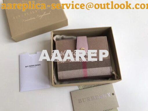 Replica Burberry Luna House Check Canvas and Leather Flap Compact Wall 8