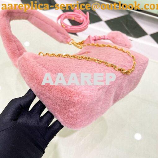 Replica Prada Shearling mini-bag 1BC204 Orchid Pink 7